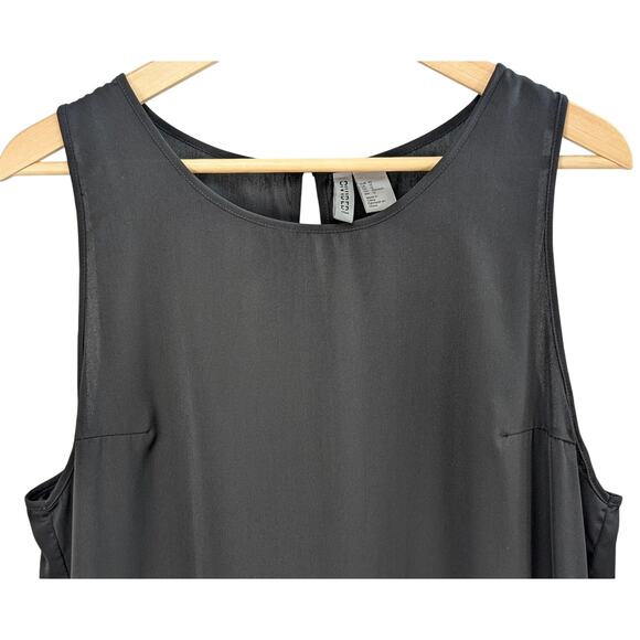 NWT H&M Divided Sleeveless High Low Shift Dress Minimal Dark Academia Black 12 - Picture 2 of 8